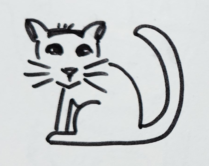 Handgezeichnete Katze Tintenzwerg