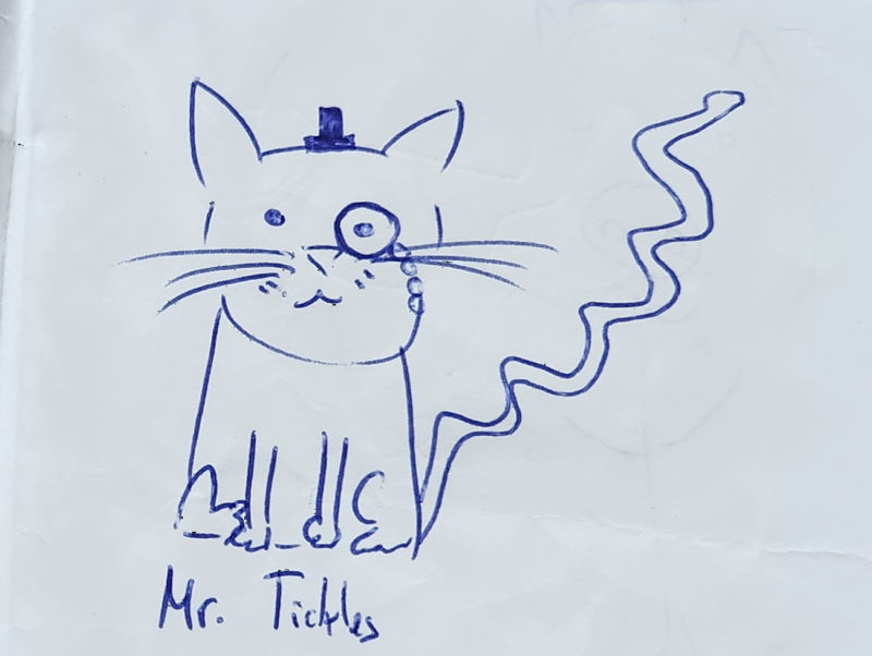 Handgezeichnete Katze Mr. Tickles