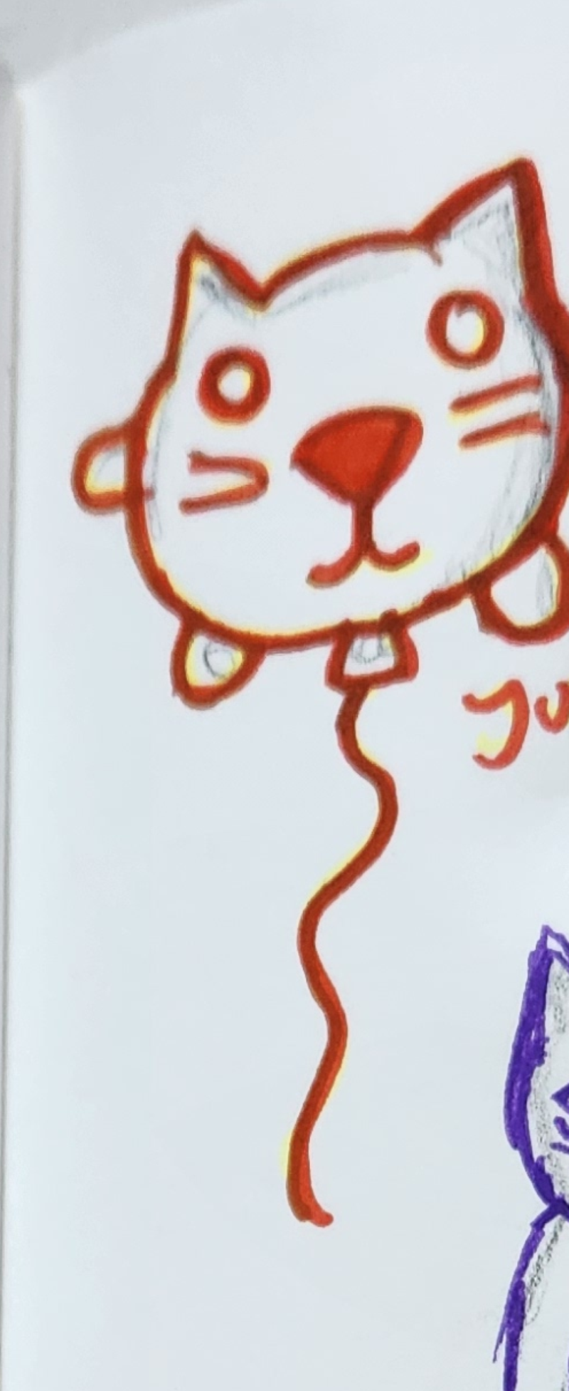 Handgezeichnete Katze Wuffelballon