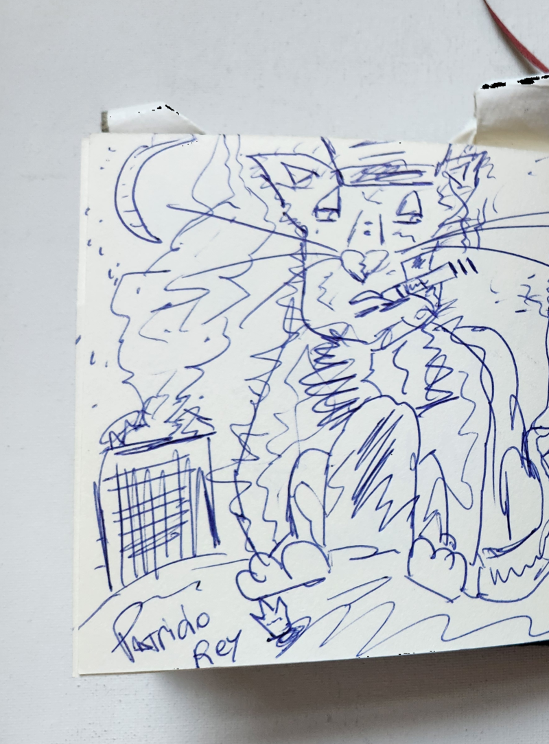 Handgezeichnete Katze Parrido Rey