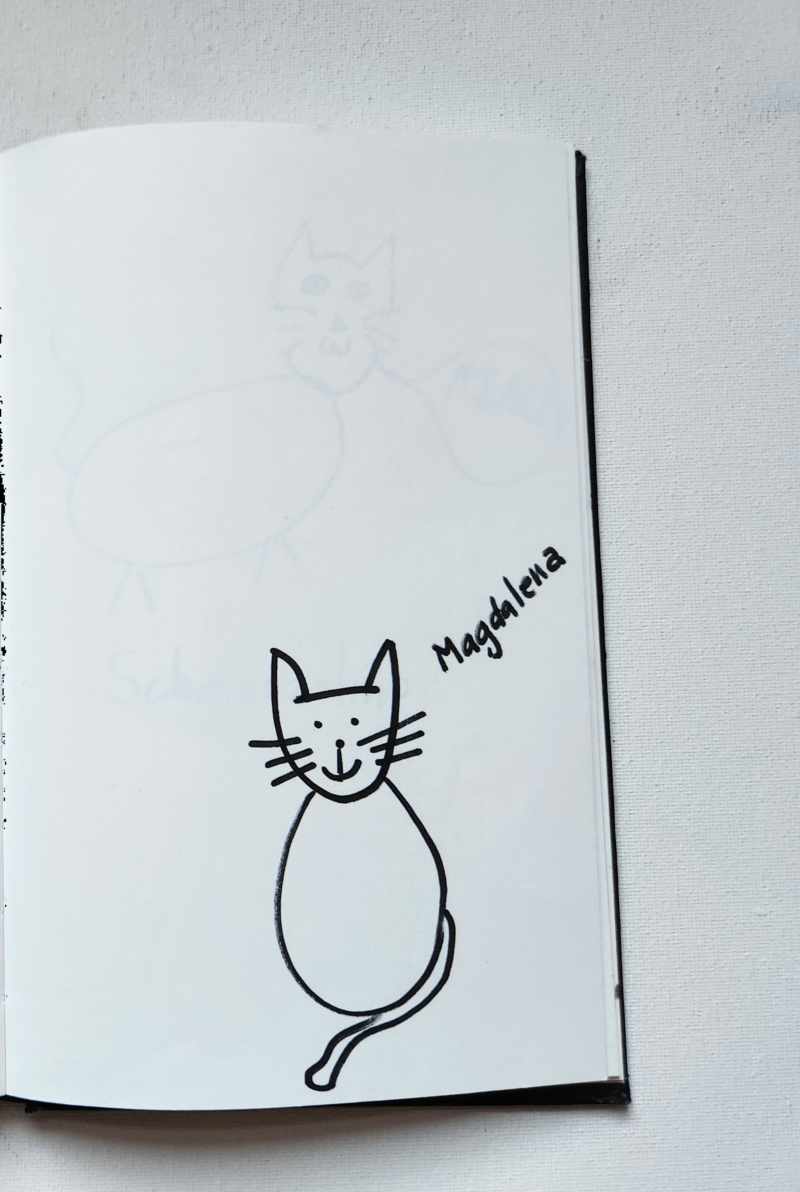 Handgezeichnete Katze Magdalena
