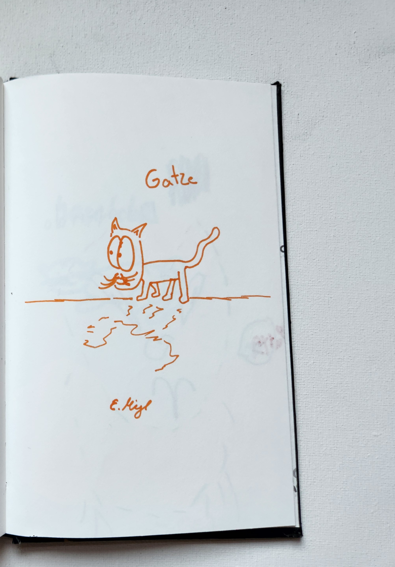 Handgezeichnete Katze Gatze