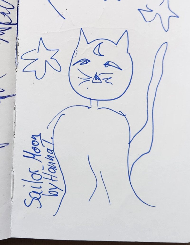 Handgezeichnete Katze Sailor Moon