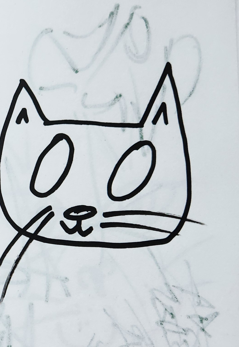Handgezeichnete Katze Nacktmueller