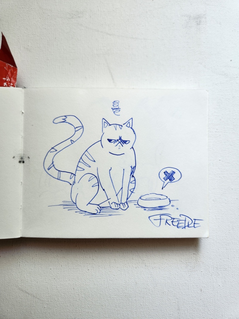 Handgezeichnete Katze Freddy