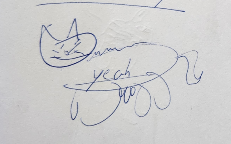 Handgezeichnete Katze yeah