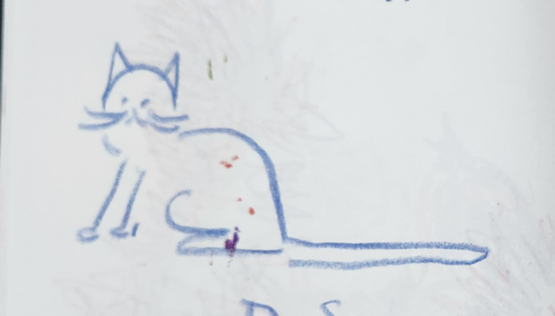 Handgezeichnete Katze Schwanzl