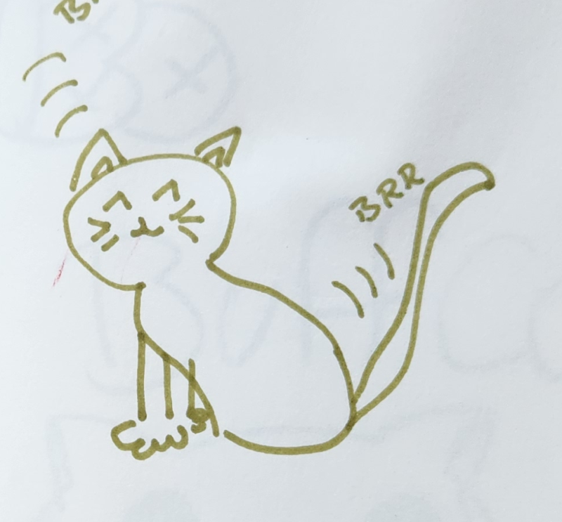 Handgezeichnete Katze Schlürferl