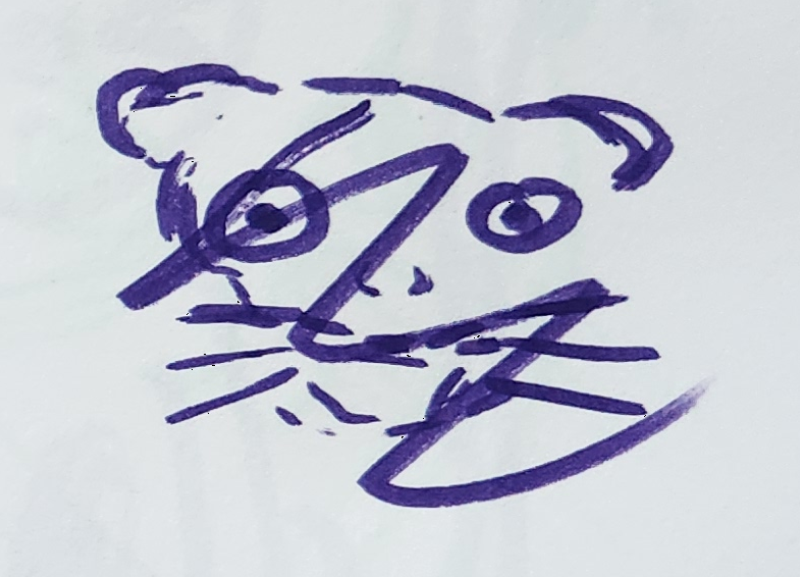 Handgezeichnete Katze Zick Zack