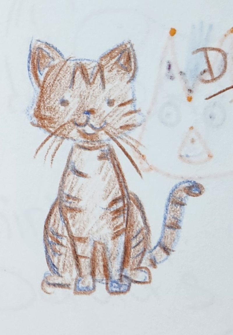 Handgezeichnete Katze Schnurrecke