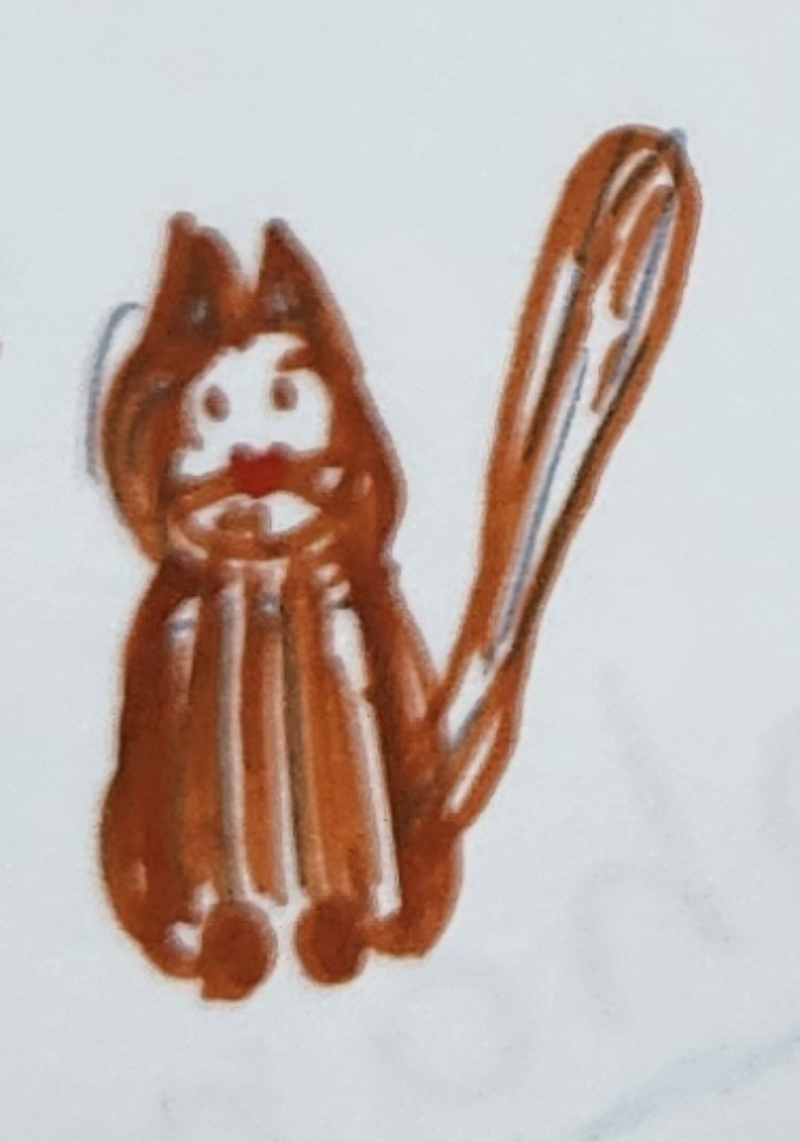 Handgezeichnete Katze Wuschelbär
