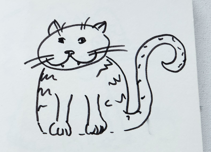 Handgezeichnete Katze Schnurrwurm