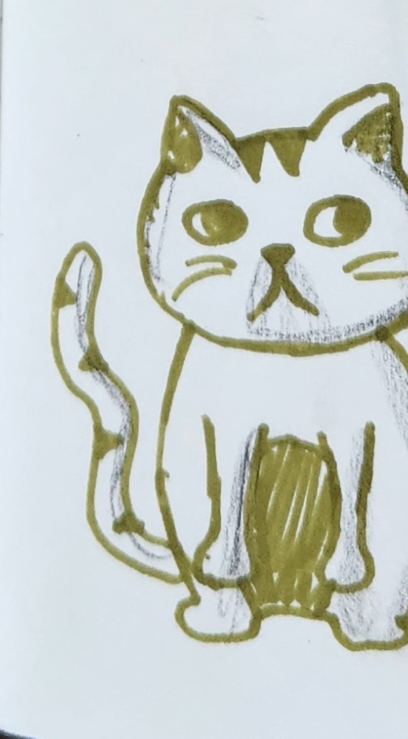 Handgezeichnete Katze Mr. Fluffy