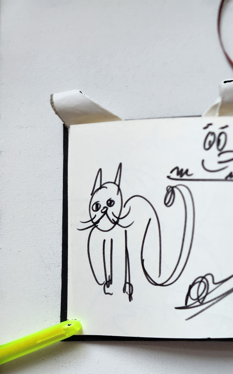 Handgezeichnete Katze Wuschelpfote