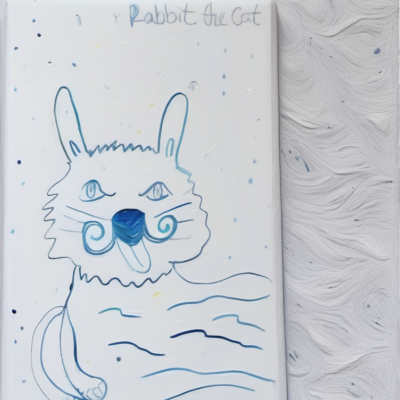Rabbit the Cat im Stil van gogh