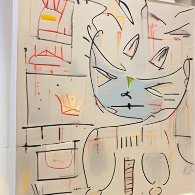 Wuschelohr im Stil basquiat