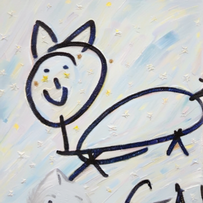 Wackelohr im Stil van gogh