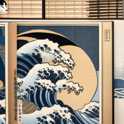 Fredclo im Stil hokusai