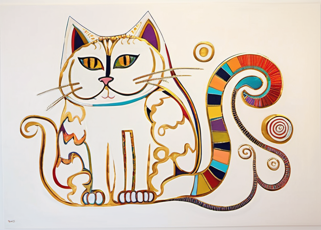 Cat-Dream im Stil von Hundertwasser
