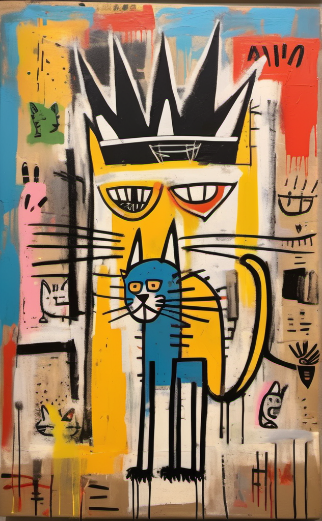 Cat-Dream im Stil von Basquiat