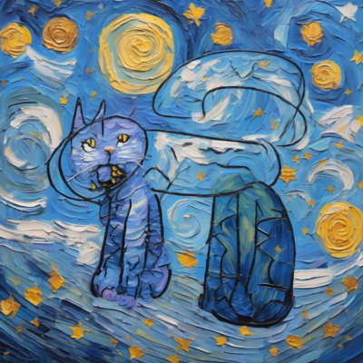 Wuschelbart im Stil van gogh
