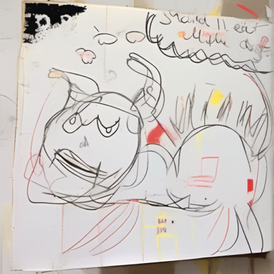Wuschelmaus im Stil basquiat