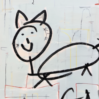 Wackelohr im Stil basquiat