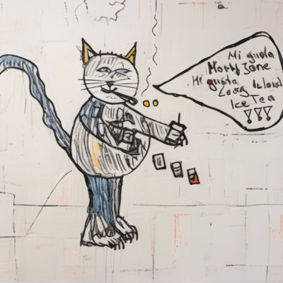 Teehexe im Stil basquiat