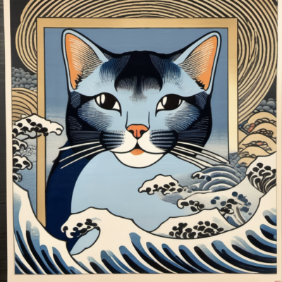 Narrentür im Stil hokusai