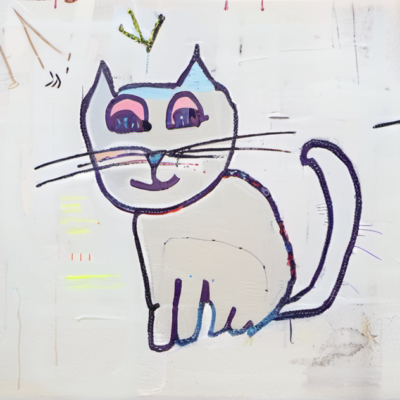 Schnurrwuschel im Stil basquiat