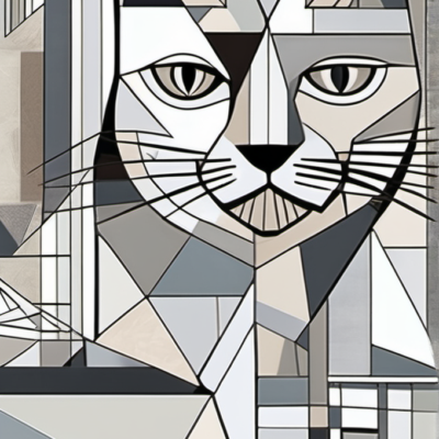 Mauzi mit Pflaster im Stil picasso cubism