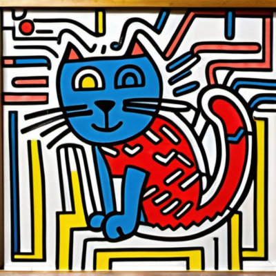 Schnurrwuschel im Stil keith haring