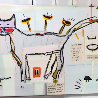 Tintenfeder im Stil basquiat