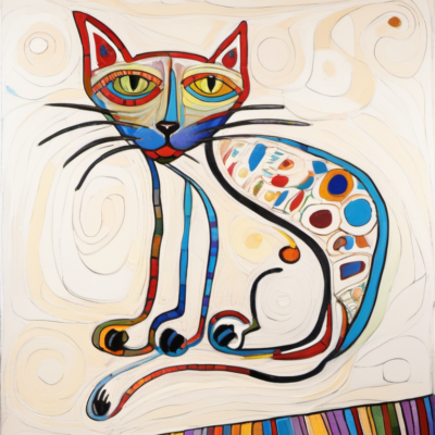 Kitty cat im Stil hundertwasser