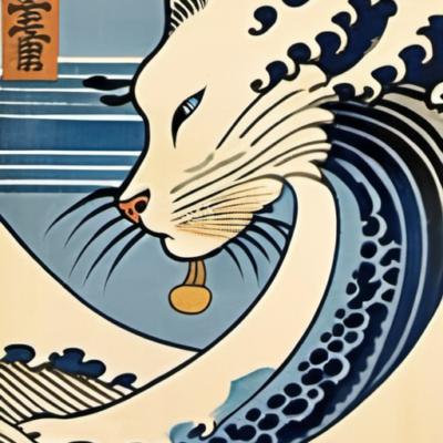 Wackelfuß im Stil hokusai