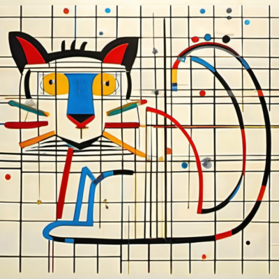 Schwanzwischer im Stil kandinsky