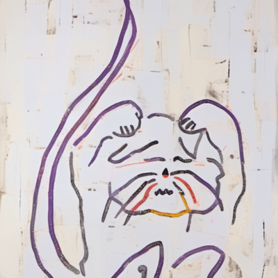 Schlitzohr im Stil basquiat