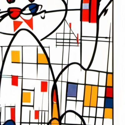 Winkpfote im Stil kandinsky