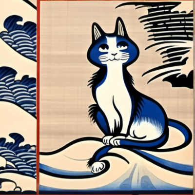 Schnurzwickel im Stil hokusai