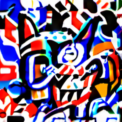 Wuschelkatz im Stil keith haring