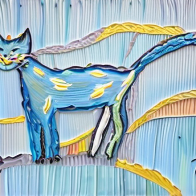 Tintenfeder im Stil van gogh