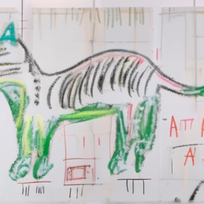 Grünzopf im Stil basquiat