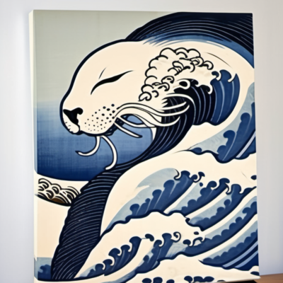 Zippel im Stil hokusai