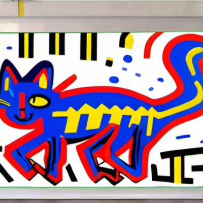 Blaustift im Stil keith haring