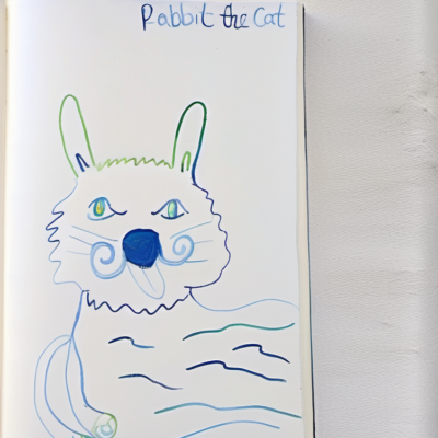 Rabbit the Cat im Stil hundertwasser