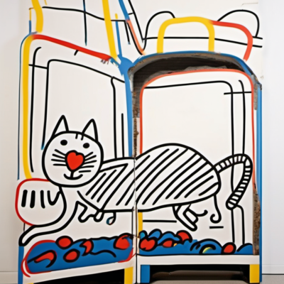 Miau im Stil keith haring