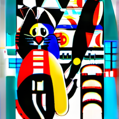 Wuschelbär im Stil kandinsky