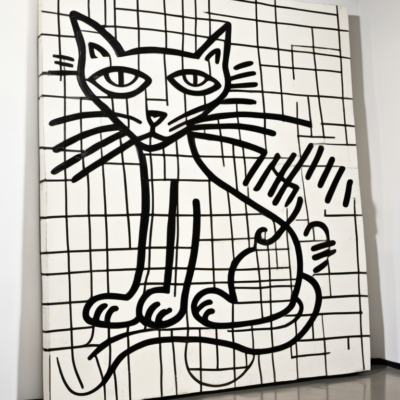 Kitty cat im Stil keith haring
