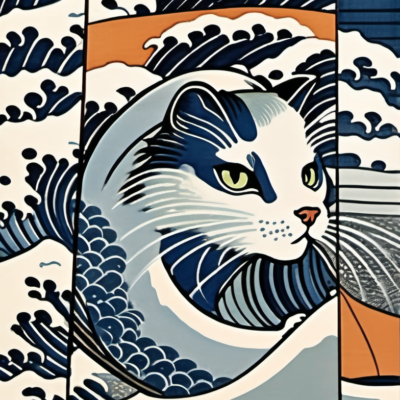 Norbert im Stil hokusai