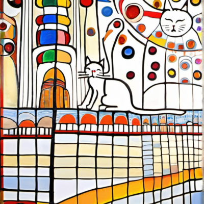Pinselmaus im Stil hundertwasser